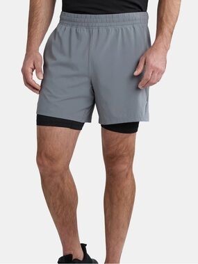 NWT Athletic Works 2-in-1 Running Shorts Gray Size Large